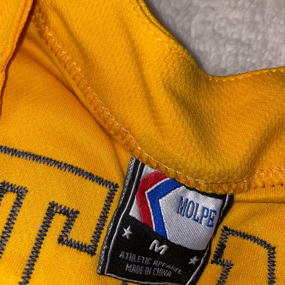 “BEL-AIR 14” Yellow Baseball Jersey with Black Lettering - Picture 3 of 6